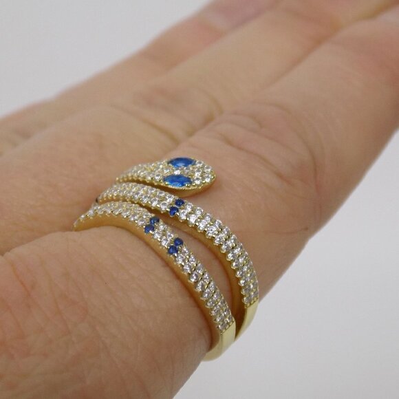 new! snake serpent reputation style ring pave gemstones ring statement ring - Picture 5 of 7